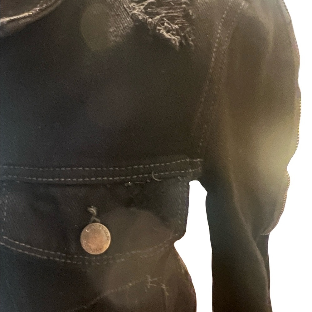 CARMAR Distressed Black Denim Moto Jacket - Picture 2 of 13